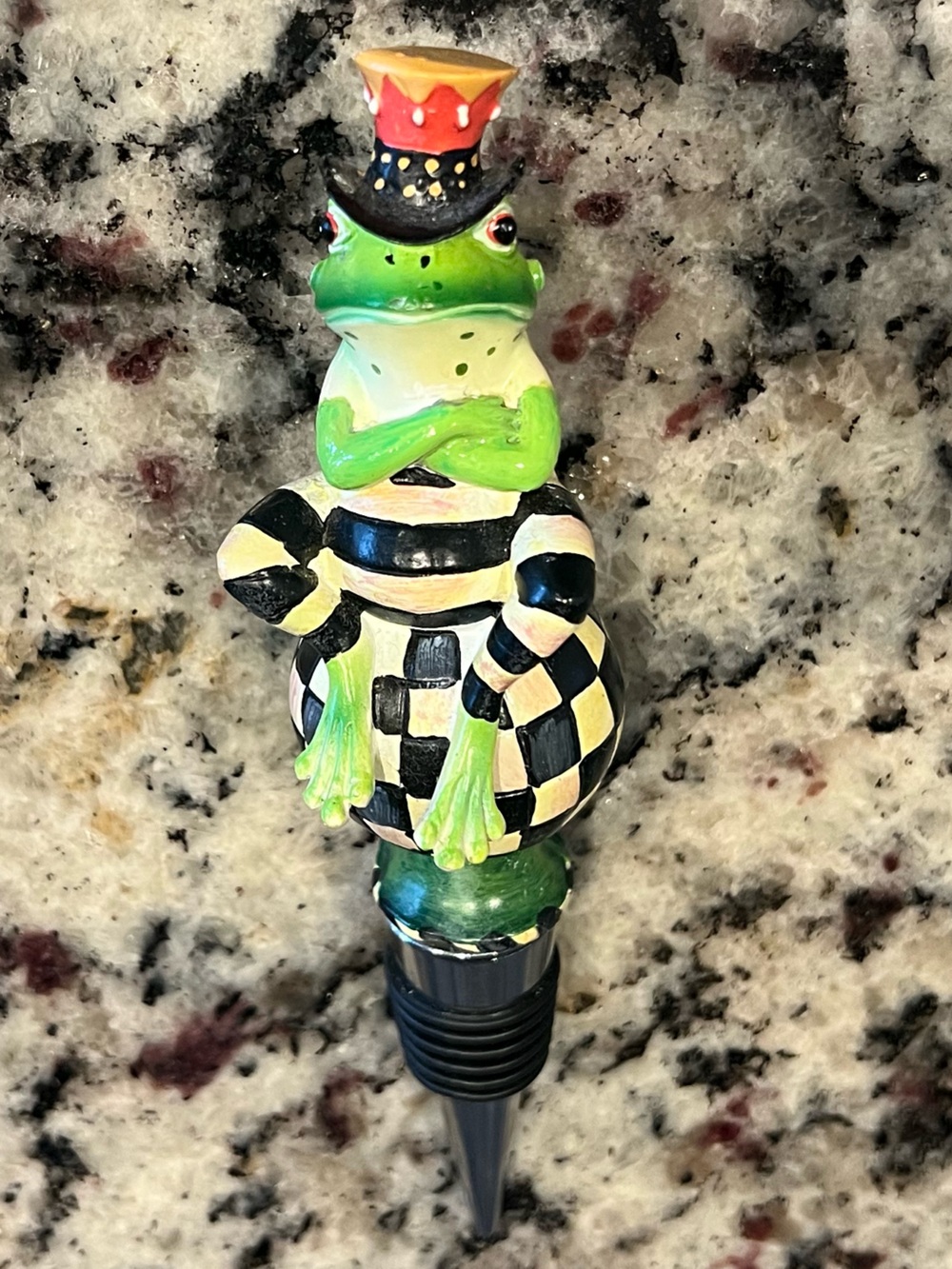 MACKENZIE-CHILDS MR JINGLES FROG BOTTLE STOPPER, HTF.
